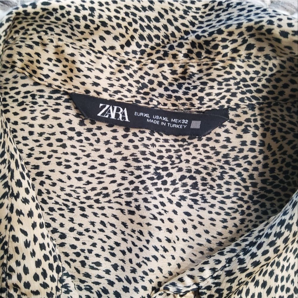 Zara Animal Print Longline Blouse Tunic Dress Size XL - Picture 9 of 16